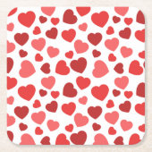 Kunstpatroon, rode harten, hartspatroon kartonnen onderzetters (Voorkant)