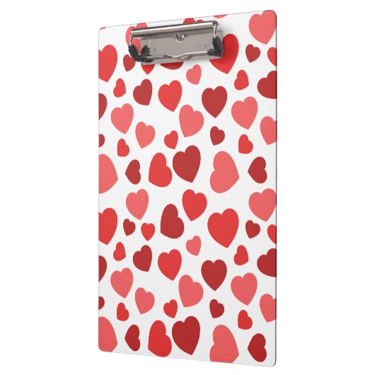 Kunstpatroon, rode harten, hartspatroon klembord (Links)
