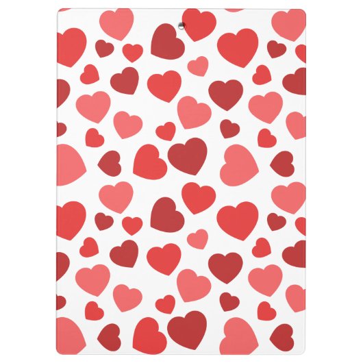 Kunstpatroon, rode harten, hartspatroon klembord (Achterkant)