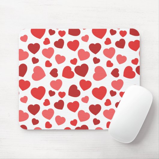 Kunstpatroon, rode harten, hartspatroon muismat (Met muis)