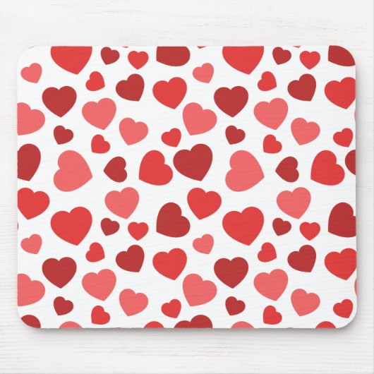 Kunstpatroon, rode harten, hartspatroon muismat (Voorkant)