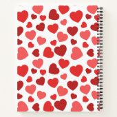 Kunstpatroon, rode harten, hartspatroon notitieboek (Achterkant)
