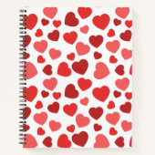 Kunstpatroon, rode harten, hartspatroon notitieboek (Voorkant)