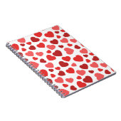 Kunstpatroon, rode harten, hartspatroon notitieboek (Rechterzijde)