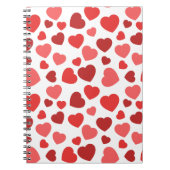 Kunstpatroon, rode harten, hartspatroon notitieboek (Voorkant)