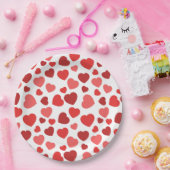 Kunstpatroon, rode harten, hartspatroon papieren bordje (Feest)