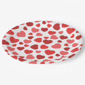 Kunstpatroon, rode harten, hartspatroon papieren bordje (Gekanteld)