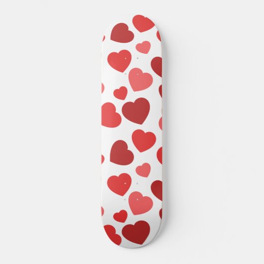 Kunstpatroon, rode harten, hartspatroon persoonlijk skateboard (Voorkant)