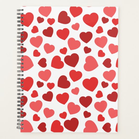 Kunstpatroon, rode harten, hartspatroon planner (Voorkant)