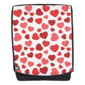 Kunstpatroon, rode harten, hartspatroon rugtassen (Voorkant)