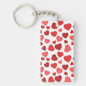 Kunstpatroon, rode harten, hartspatroon sleutelhanger (Voorkant)