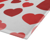 Kunstpatroon, rode harten, hartspatroon snijplank (Hoek)