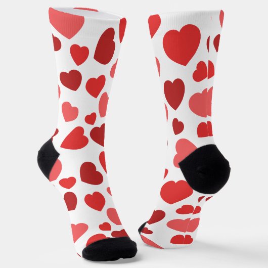 Kunstpatroon, rode harten, hartspatroon sokken (Gebogen)