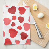 Kunstpatroon, rode harten, hartspatroon theedoek (Quarter Fold)