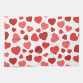 Kunstpatroon, rode harten, hartspatroon theedoek (Horizontaal)