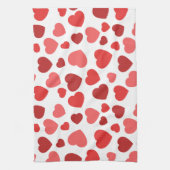 Kunstpatroon, rode harten, hartspatroon theedoek (Verticaal)