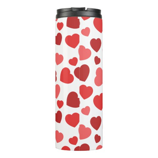 Kunstpatroon, rode harten, hartspatroon thermosbeker (Achterkant)
