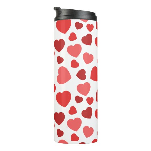 Kunstpatroon, rode harten, hartspatroon thermosbeker (Geroteerd rechts)