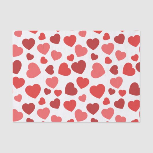 Kunstpatroon, rode harten, hartspatroon tissuepapier (Voorkant)
