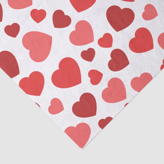 Kunstpatroon, rode harten, hartspatroon tissuepapier (Detail)