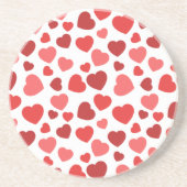 Kunstpatroon, rode harten, hartspatroon zandsteen onderzetter (Voorkant)