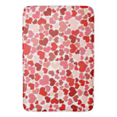 Kunstpatroon, rode harten, liefde badmat (Voorkant Verticaal)