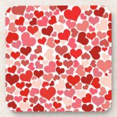 Kunstpatroon, rode harten, liefde bier onderzetter (Voorkant)