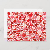 Kunstpatroon, rode harten, liefde briefkaart (Voorkant / Achterkant)
