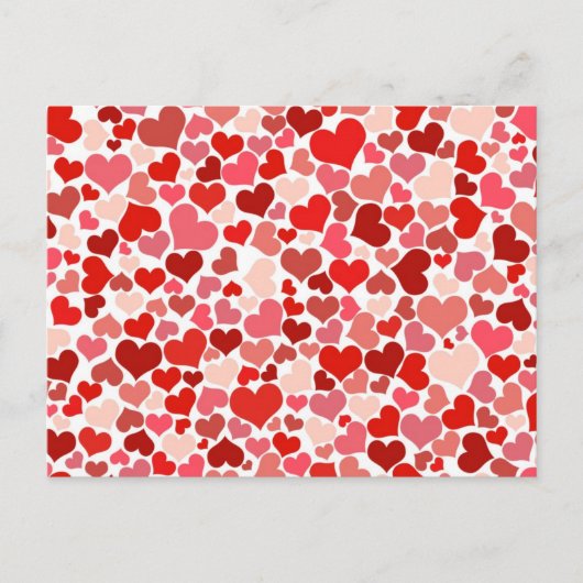 Kunstpatroon, rode harten, liefde briefkaart (Voorkant)