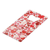 Kunstpatroon, rode harten, liefde creditkaart flessenopener (Achterkant Gekanteld)