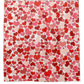 Kunstpatroon, rode harten, liefde douchegordijn (Voorkant)