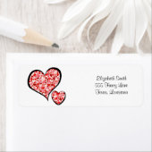 Kunstpatroon, rode harten, liefde etiket (Insitu)