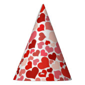 Kunstpatroon, rode harten, liefde feesthoedjes (Links)