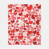 Kunstpatroon, rode harten, liefde fleece deken (Voorkant)
