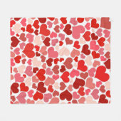 Kunstpatroon, rode harten, liefde fleece deken (Voorkant (Horizontaal))