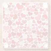 Kunstpatroon, rode harten, liefde glazen onderzetter (Achterkant)