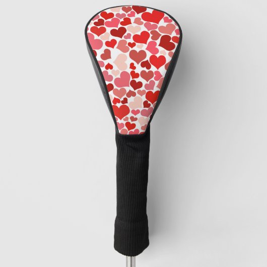Kunstpatroon, rode harten, liefde golfheadcover (Voorkant)