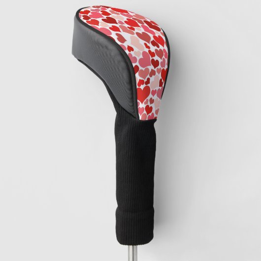 Kunstpatroon, rode harten, liefde golfheadcover (Schuin)