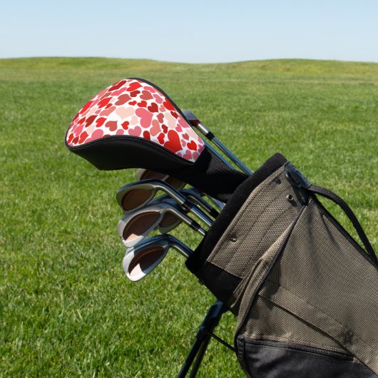 Kunstpatroon, rode harten, liefde golfheadcover (Insitu)