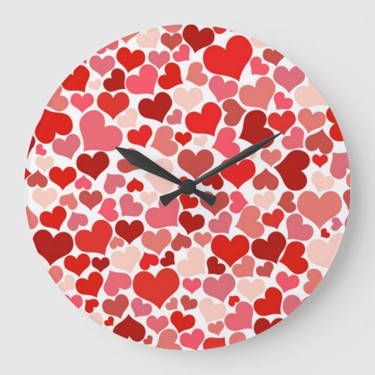 Kunstpatroon, rode harten, liefde grote klok (Voorkant)