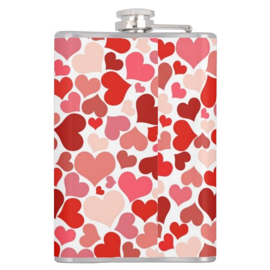 Kunstpatroon, rode harten, liefde heupfles (Achterkant)