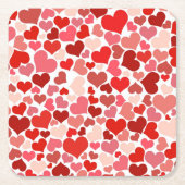 Kunstpatroon, rode harten, liefde kartonnen onderzetters (Voorkant)