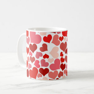 Kunstpatroon, rode harten, liefde koffiemok