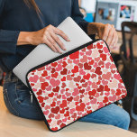 Kunstpatroon, rode harten, liefde laptop sleeve<br><div class="desc">Cute,  leuke en schattige patronen met rode harten. Moderne en trendy gave,  perfect voor Valentijnsdag.</div>