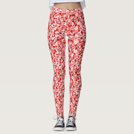 Kunstpatroon, rode harten, liefde leggings