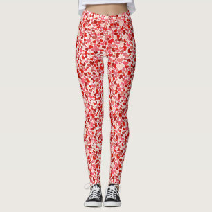 Kunstpatroon, rode harten, liefde leggings
