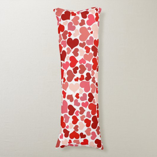 Kunstpatroon, rode harten, liefde lichaamskussen (Voorkant Verticaal)