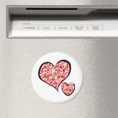Kunstpatroon, rode harten, liefde magneet (Insitu (Vaatwasser))