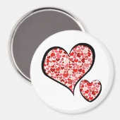 Kunstpatroon, rode harten, liefde magneet (Voorkant / Achterkant)