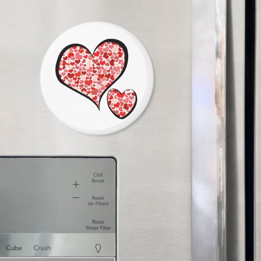 Kunstpatroon, rode harten, liefde magneet (Insitu (Koelkast))